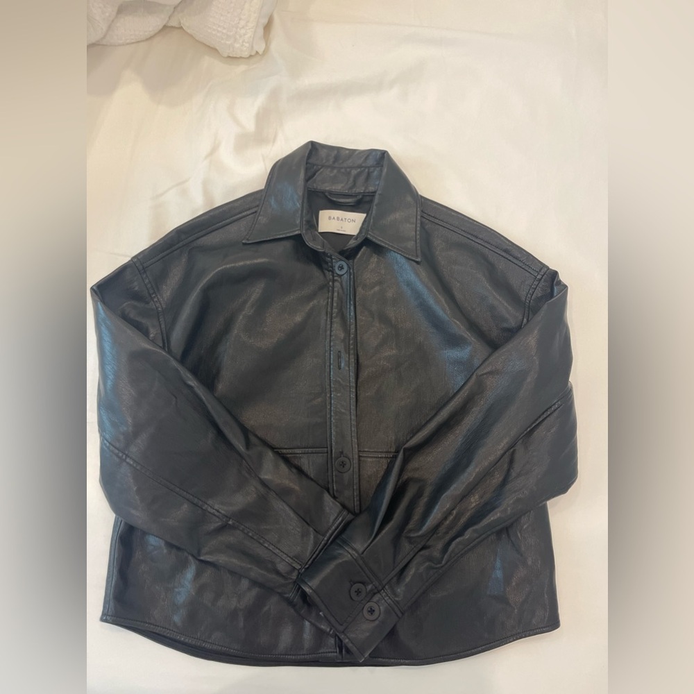 Black leather jacket from Aritzia